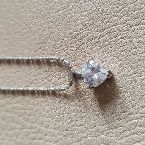 Silver crystal heart necklace